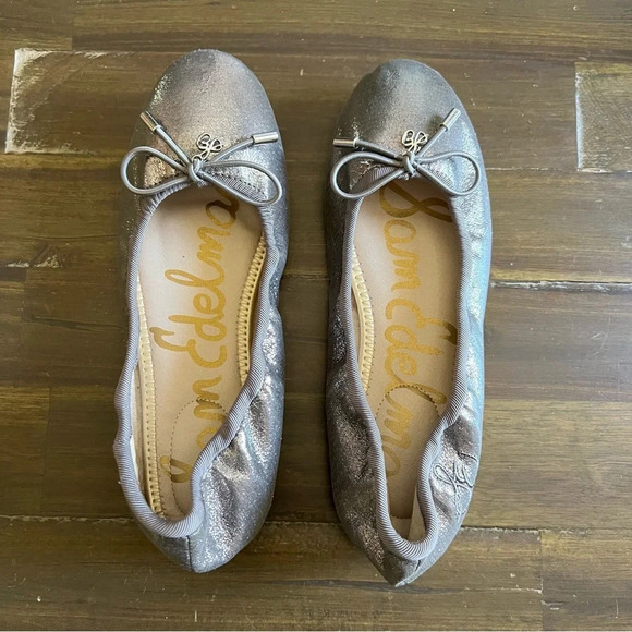 Sam Edelman Felicia Ballet Flats Gunmetal Shimmer - Picture 4 of 9